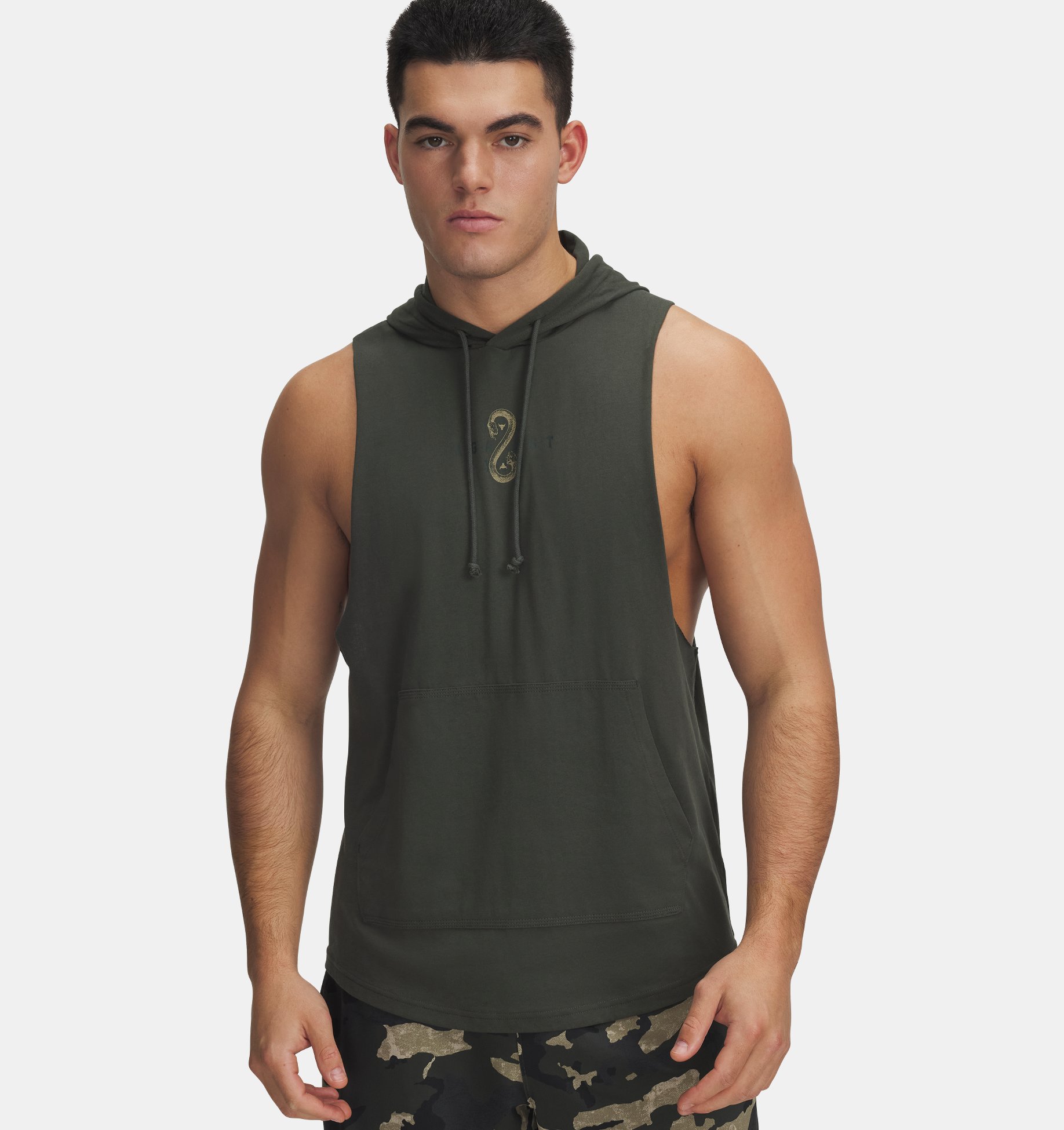 Project Rock Snake Men's Sleeveless Hoodie | Under Armour Project Rock Snake Men's Sleeveless Hoodie | Under Armour
